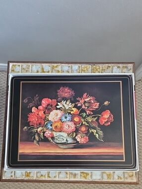Vintage Pimpernel Cork Backed Floral Design Placemats